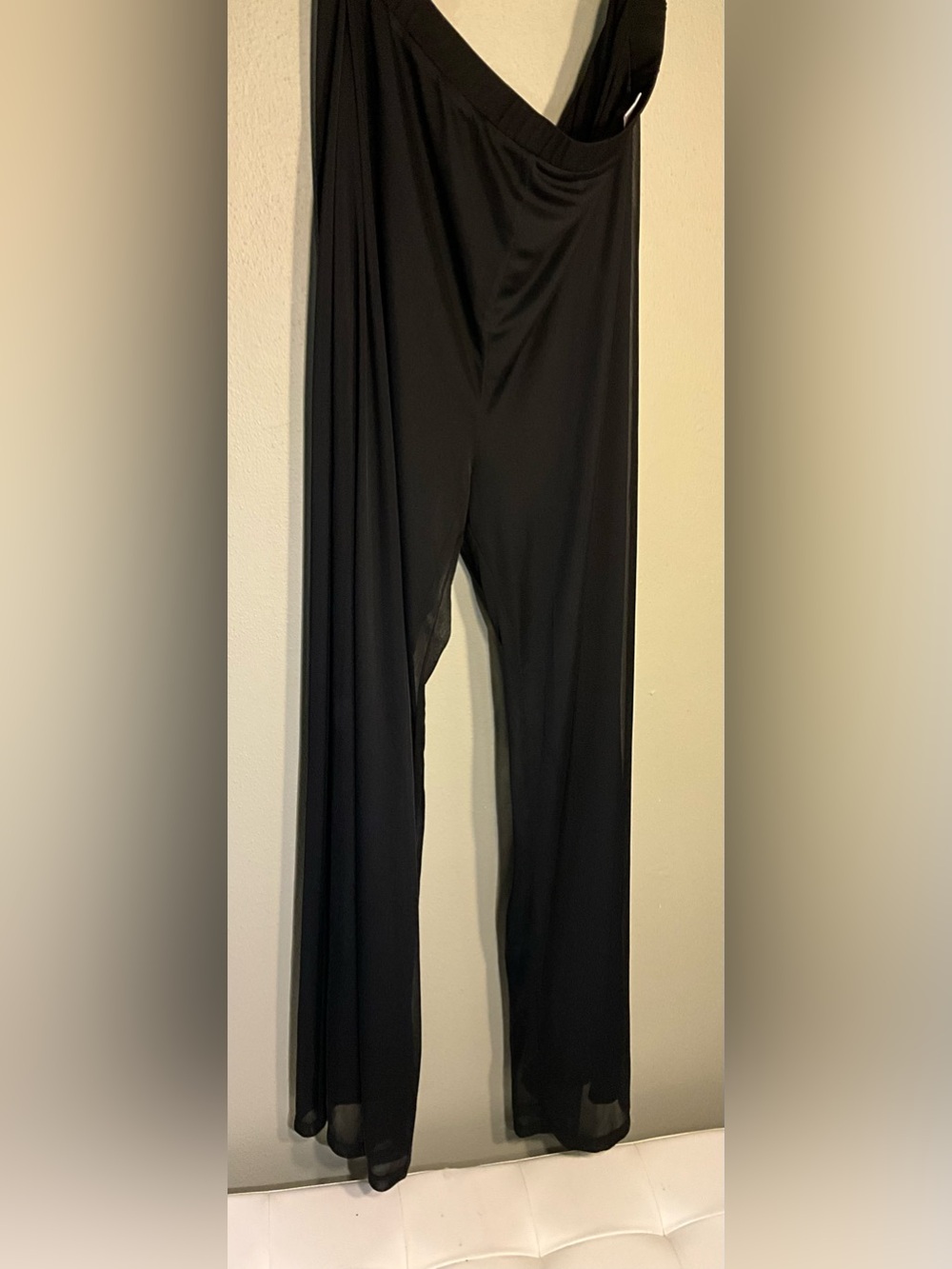 Camille Black Sheer Wide-Leg pants XL